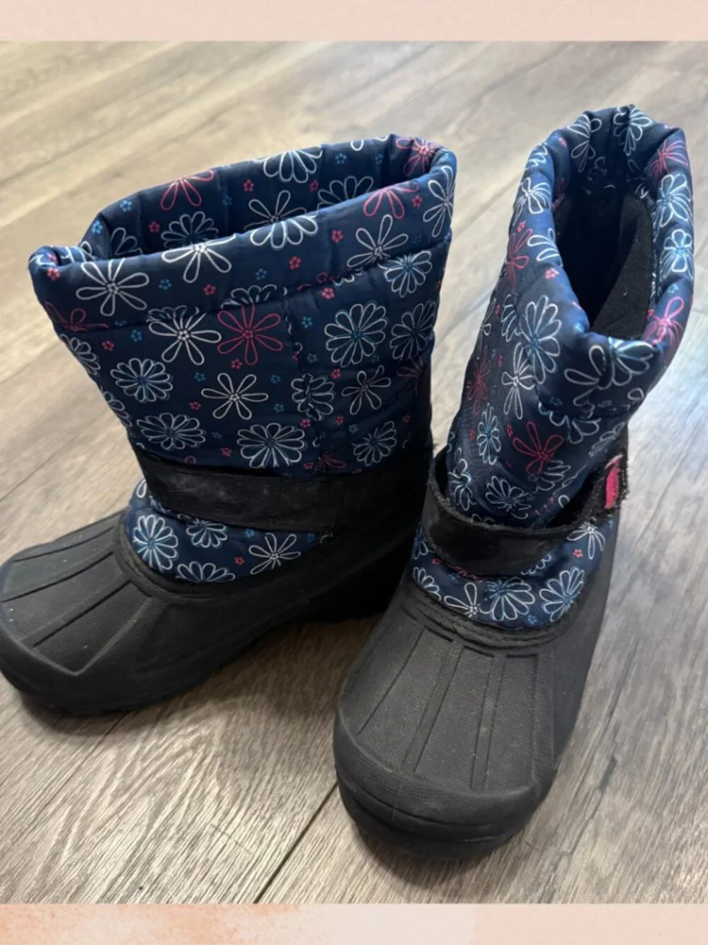 Girls Floral Winter Snow Boots